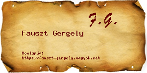 Fauszt Gergely névjegykártya