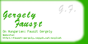 gergely fauszt business card